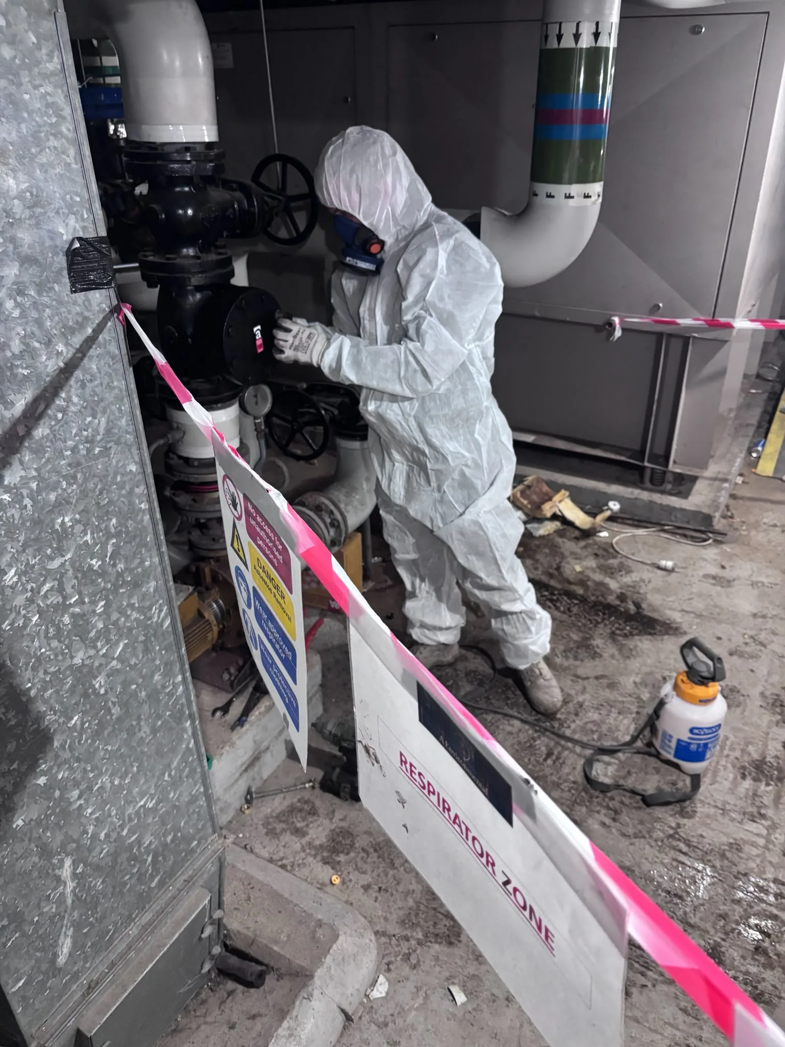 Asbestos artex removal from concrete soffit in East Finchley